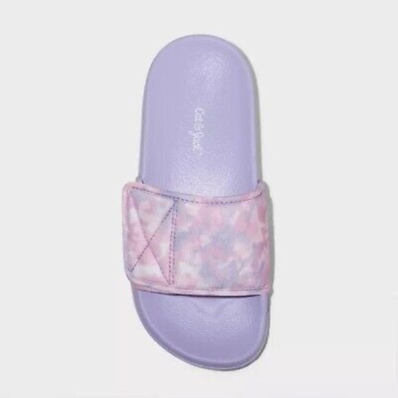 Girl’s Sport Slide Sandals - Cat & Jack™ Purple Tie Dye. Size 2/3. NWT! - Picture 3 of 4